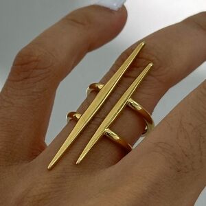 Elegant Gold Double Bar Ring